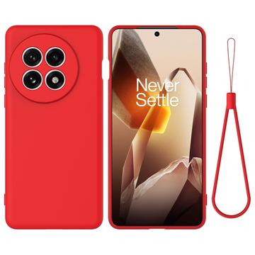OnePlus Ace 5/5 Pro/13R Flydende silikone cover med håndrem - rød