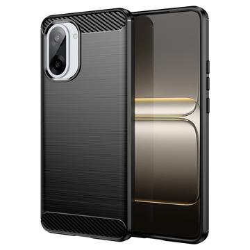 OnePlus Ace 5 Racing/Nord CE5 Børstet TPU Cover - Karbonfiber - Sort