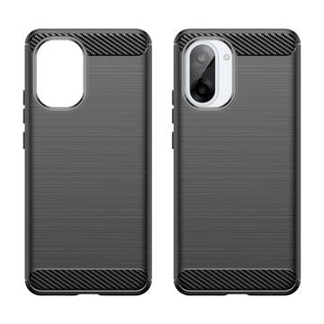 OnePlus Ace 5 Racing/Nord CE5 Børstet TPU Cover - Karbonfiber - Sort
