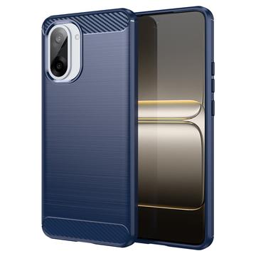 OnePlus Ace 5 Racing/Nord CE5 Børstet TPU Cover - Karbonfiber - blå