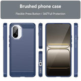 OnePlus Ace 5 Racing/Nord CE5 Børstet TPU Cover - Karbonfiber - blå
