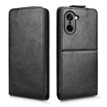 OnePlus Ace 5 Racing/Nord CE5 lodret flip-etui med stativ - sort