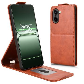OnePlus Ace 5 Racing/Nord CE5 lodret flip-etui med stativ - Brun
