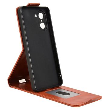 OnePlus Ace 5 Racing/Nord CE5 lodret flip-etui med stativ - Brun