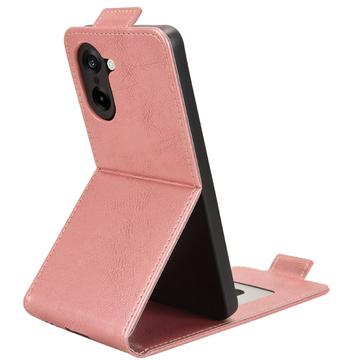 OnePlus Ace 5 Racing/Nord CE5 lodret flip-etui med stativ - rosaguld