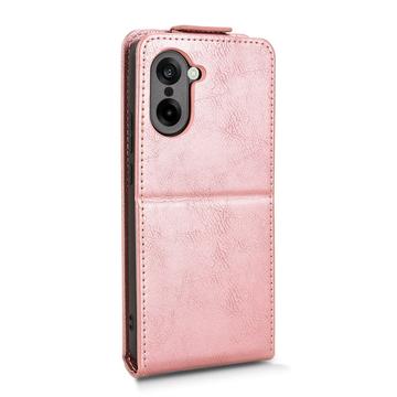 OnePlus Ace 5 Racing/Nord CE5 lodret flip-etui med stativ - rosaguld
