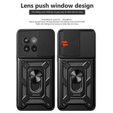 OnePlus Ace 5/5 Pro/13R Roterende Ring Hybrid Cover med Kameraskjold - Sølv