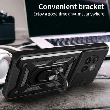 OnePlus Ace 5/5 Pro/13R Roterende Ring Hybrid Cover med Kameraskjold - Sort