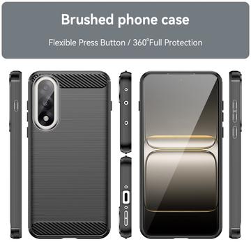 OnePlus Ace 5 Ultra/Nord 5 Børstet TPU Cover - Karbonfiber - Sort