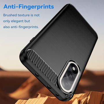OnePlus Ace 5 Ultra/Nord 5 Børstet TPU Cover - Karbonfiber - Sort