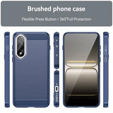 OnePlus Ace 5 Ultra/Nord 5 Børstet TPU Cover - Karbonfiber - blå