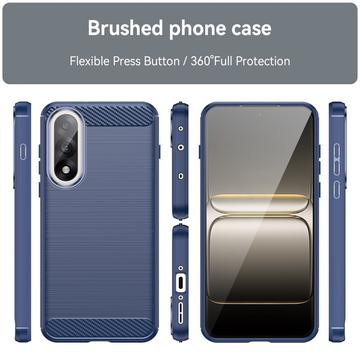 OnePlus Ace 5 Ultra/Nord 5 Børstet TPU Cover - Karbonfiber - blå