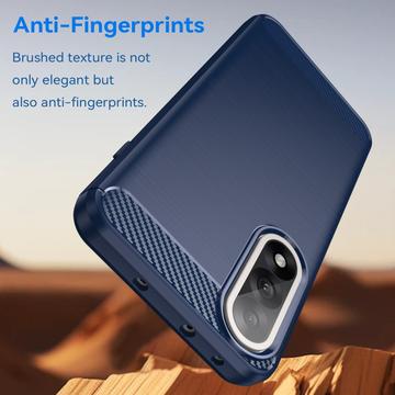 OnePlus Ace 5 Ultra/Nord 5 Børstet TPU Cover - Karbonfiber - blå