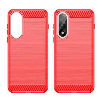 OnePlus Ace 5 Ultra/Nord 5 Børstet TPU Cover - Karbonfiber - rød