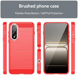 OnePlus Ace 5 Ultra/Nord 5 Børstet TPU Cover - Karbonfiber - rød