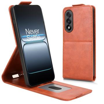 OnePlus Ace 5 Ultra/Nord 5 lodret flip-etui med stativ - Brun