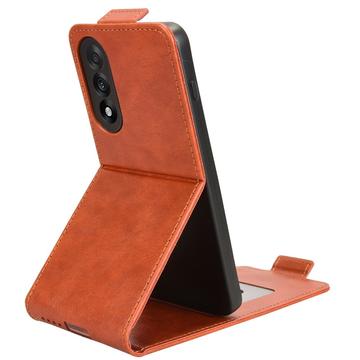 OnePlus Ace 5 Ultra/Nord 5 lodret flip-etui med stativ - Brun