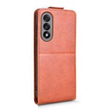 OnePlus Ace 5 Ultra/Nord 5 lodret flip-etui med stativ - Brun