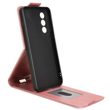 OnePlus Ace 5 Ultra/Nord 5 lodret flip-etui med stativ - rosaguld