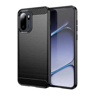 OnePlus Ace 6/6T/15R Børstet TPU Cover - Karbonfiber - Sort