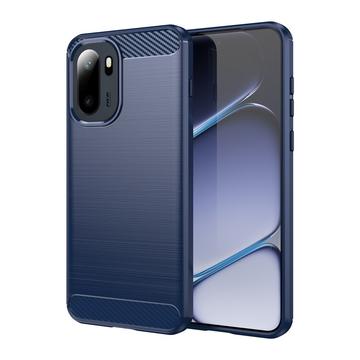 OnePlus Ace 6/6T/15R Børstet TPU Cover - Karbonfiber - blå