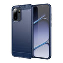 OnePlus Ace 6/6T/15R Børstet TPU Cover - Karbonfiber - blå