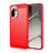 OnePlus Ace 6/6T/15R Børstet TPU Cover - Karbonfiber - rød