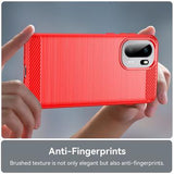 OnePlus Ace 6/6T/15R Børstet TPU Cover - Karbonfiber - rød
