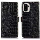 OnePlus Ace 6 Ultra Crocodile Series Læderpung med RFID - Sort
