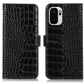 OnePlus Ace 6 Ultra Crocodile Series Læderpung med RFID - Sort