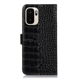 OnePlus Ace 6 Ultra Crocodile Series Læderpung med RFID - Sort