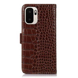 OnePlus Ace 6 Ultra Crocodile Series Læderpung med RFID - Brun