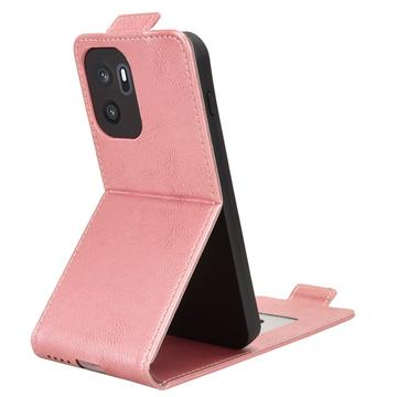OnePlus Ace 6 Ultra lodret flip-etui med stativ - rosaguld