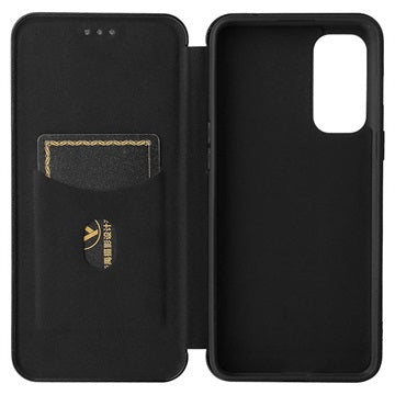 OnePlus Nord 2 5G Flip Cover - Karbonfiber - Sort