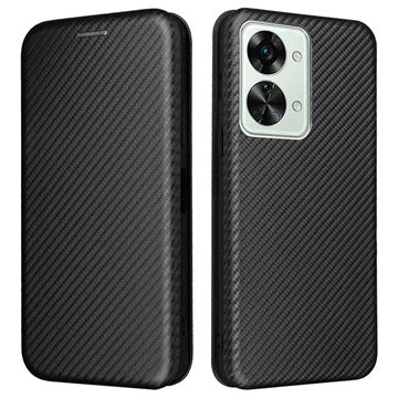 OnePlus Nord 2T Flip Cover - Karbonfiber - Sort