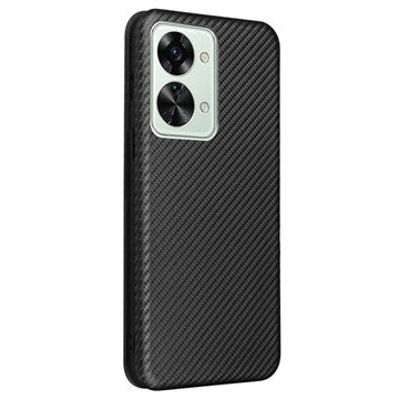 OnePlus Nord 2T Flip Cover - Karbonfiber - Sort
