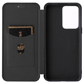 OnePlus Nord 2T Flip Cover - Karbonfiber - Sort