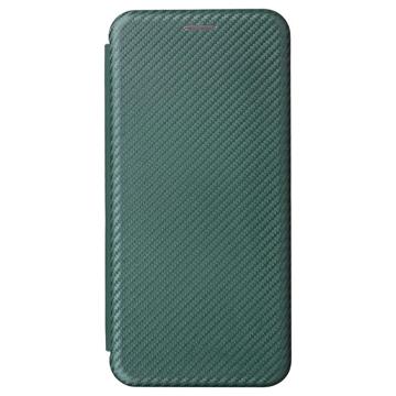 OnePlus Nord 2T Flip Cover - Karbonfiber - Grøn