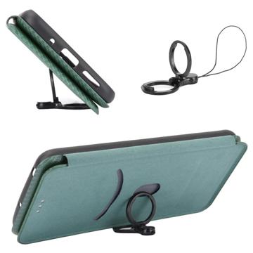 OnePlus Nord 2T Flip Cover - Karbonfiber - Grøn