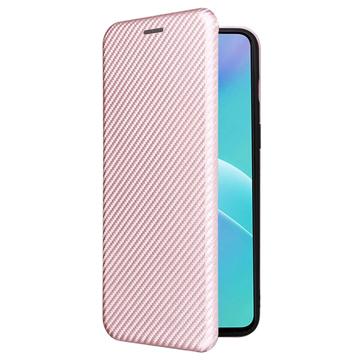 OnePlus Nord 2T Flip Cover - Karbonfiber - Rødguld