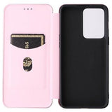 OnePlus Nord 2T Flip Cover - Karbonfiber - Rødguld