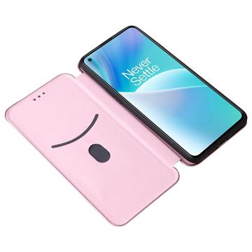 OnePlus Nord 2T Flip Cover - Karbonfiber - Rødguld