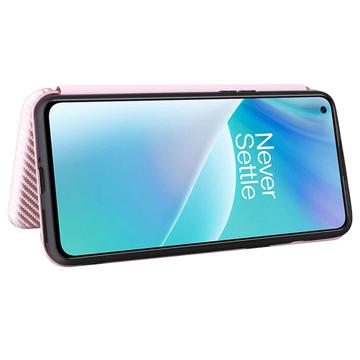 OnePlus Nord 2T Flip Cover - Karbonfiber - Rødguld