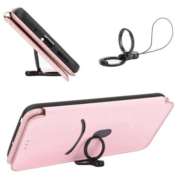 OnePlus Nord 2T Flip Cover - Karbonfiber - Rødguld