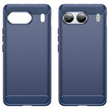 OnePlus Nord 4 Børstet TPU Cover - Karbonfiber - Blå