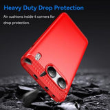 OnePlus Nord 4 Børstet TPU Cover - Karbonfiber - Rød