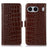 OnePlus Nord 4 Crocodile Series Læderpung med RFID - Brun