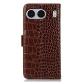 OnePlus Nord 4 Crocodile Series Læderpung med RFID - Brun