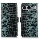 OnePlus Nord 4 Crocodile Series Læderpung med RFID - Grøn