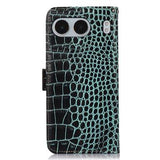OnePlus Nord 4 Crocodile Series Læderpung med RFID - Grøn